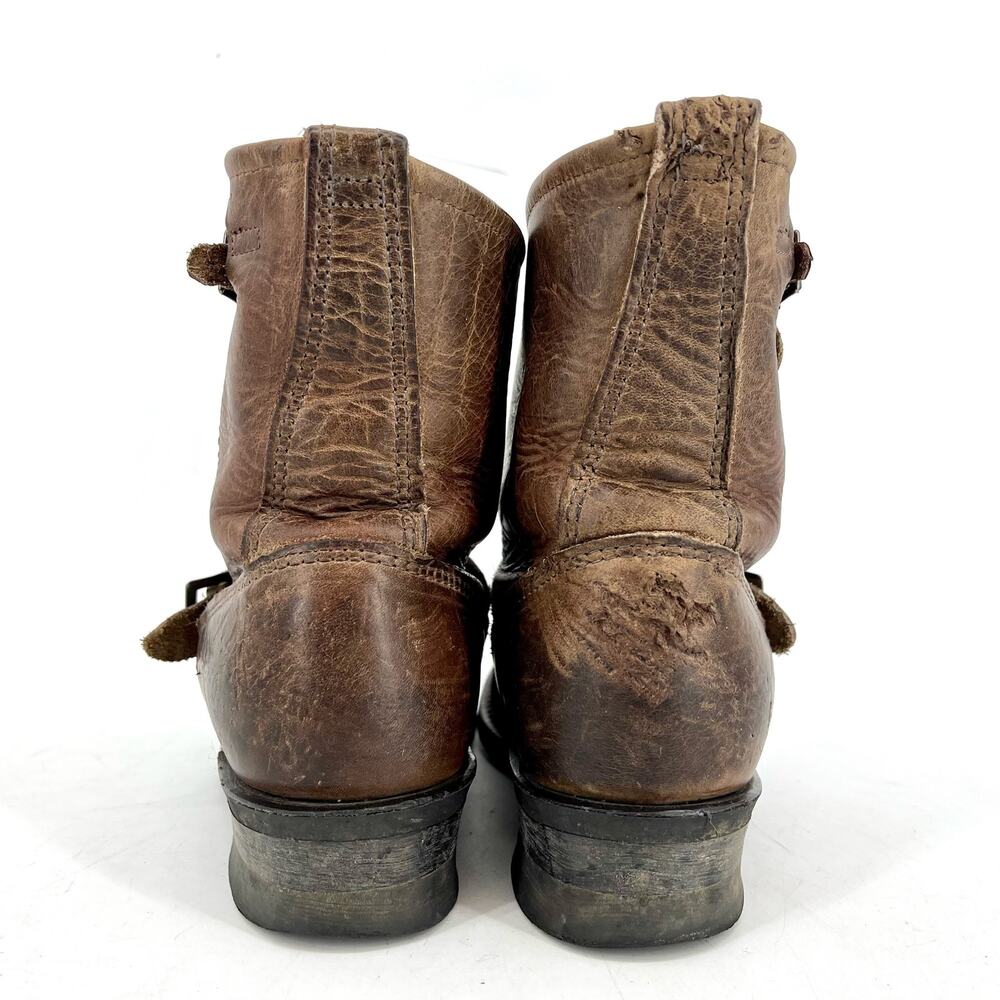 Frye Women's Short Veronica brown leather ankle boots with buckle (6) - Picture 4 of 10